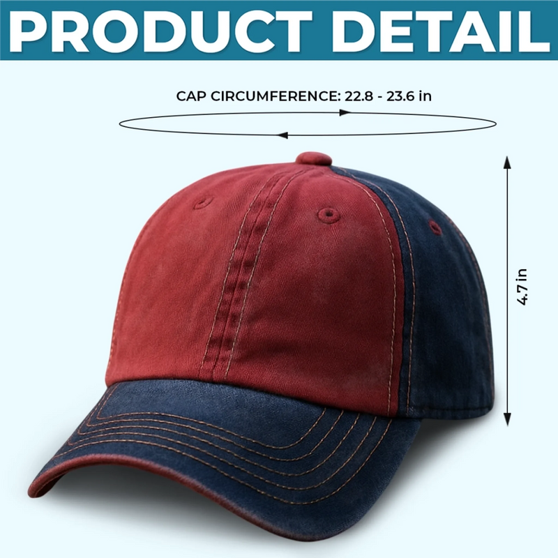 Custom Embroidered Effect Washed Denim Baseball Cap - Personalized Anniversary Wedding Gifts For Husband And Wife, Him And Her - Married Life, Best Life