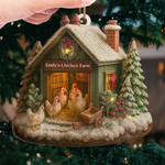 Custom Wood Ornament - Personalized Christmas Birthday Gifts For Chicken Lovers, Farmers, Homesteaders - Chicken Love, Farm Life, Christmas Joy