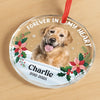 Custom Photo Circle Glass Ornament - Personalized Pet Memorial Sympathy Gifts For Dogs, Cats - Gone But Never Forgotten