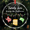 Custom Long Distance Circle Glass Ornament - Personalized Christmas Best Friend Birthday Gifts For Women, Besties, Sisters, BFF, Family - Wish We Were Closer Always