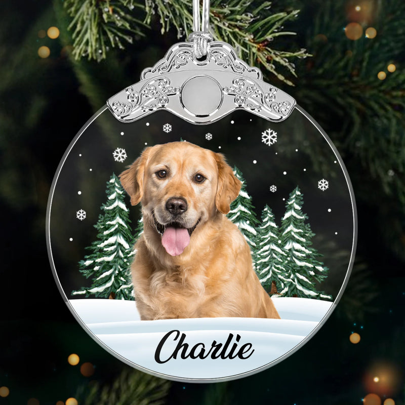 Custom Photo Glass Ornament - Personalized Pet Christmas Memorial Sympathy Gifts For Dogs, Cats - Always In My Heart