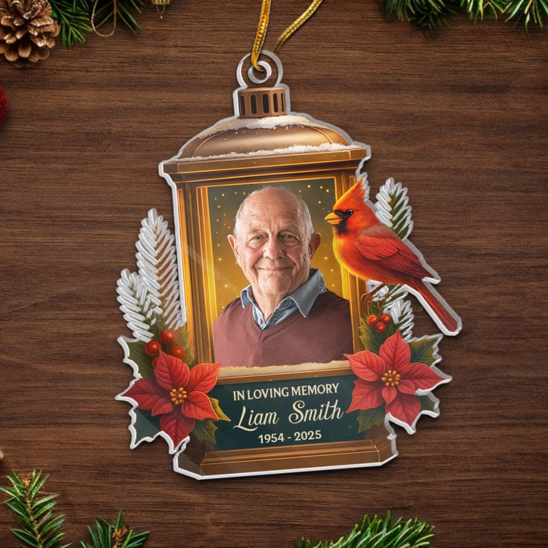 Custom Photo Acrylic Ornament - Personalized Memorial Sympathy Gifts For Loss Of Mom, Dad - Guided By Your Light