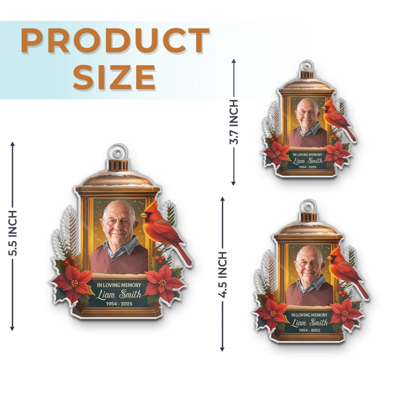 Custom Photo Acrylic Ornament - Personalized Memorial Sympathy Gifts For Loss Of Mom, Dad - Guided By Your Light