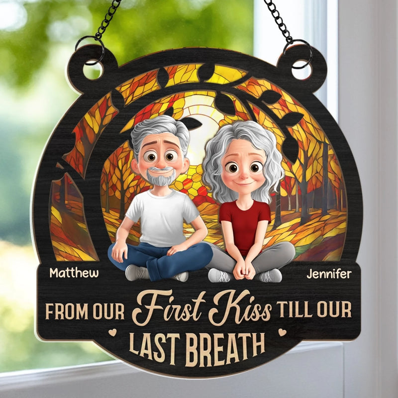 Custom Window Hanging Suncatcher Ornament - Personalized Anniversary Wedding Gifts For Husband And Wife, Him And Her - A Lifetime Of Love