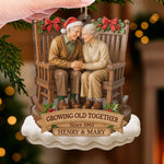 Custom Wood Ornament - Personalized Anniversary Christmas Wedding Gifts For Husband, Wife, Couple - Love Grows With The Years