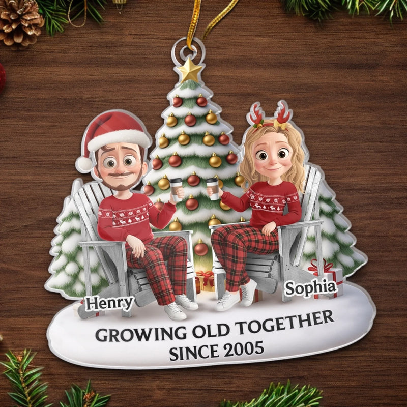 Custom Acrylic Ornament - Personalized Anniversary Christmas Wedding Gifts For Husband And Wife, Him And Her - Forever My Christmas Date