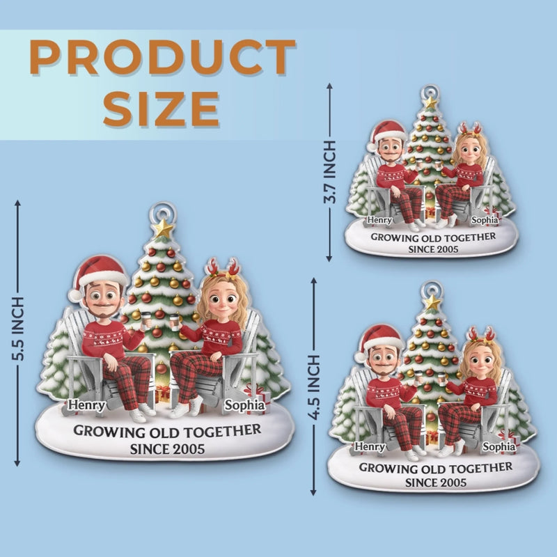 Custom Acrylic Ornament - Personalized Anniversary Christmas Wedding Gifts For Husband And Wife, Him And Her - Forever My Christmas Date