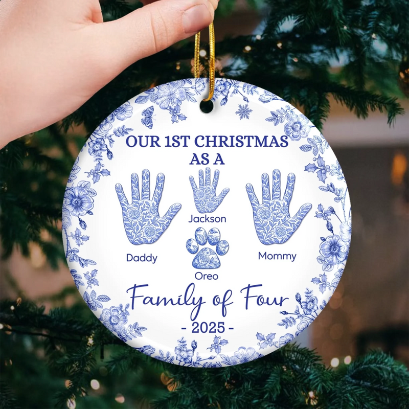 Custom Ceramic Ornament - Personalized Christmas Birthday Gifts For Mom, Dad, Kids - Where Love Lives