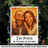 Custom Photo Funny Caricature Acrylic Ornament - Personalized Anniversary Christmas Wedding Gifts For Husband And Wife, Him And Her - Our Christmas Clause