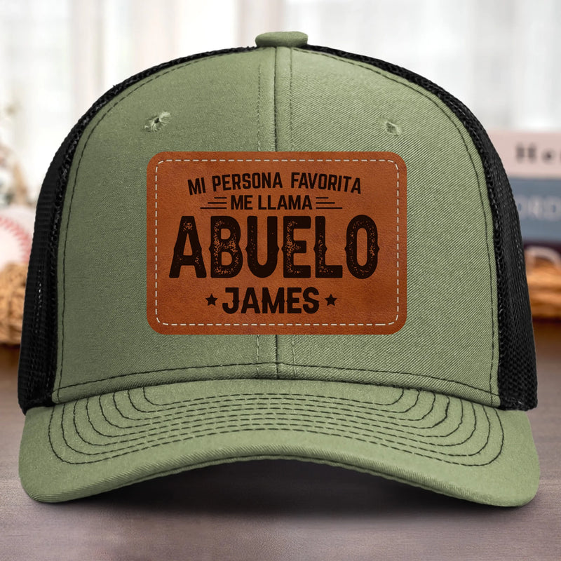 Sombrero Con Parche De Cuero Con Forma Personalizada - Regalos De Cumpleaños Personalizados Para Papá, Abuelo - Abuelo Cariñoso Siempre A Tu Lado