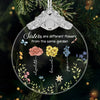 Custom Glass Ornament - Personalized Christmas Best Friend Birthday Gifts For Women, Besties, Sisters, BFF - Blooming Together