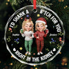 Custom Circle Glass Ornament - Personalized Christmas Best Friend Birthday Gifts For Women, Besties, Sisters, BFF - Chaos Queens Forever