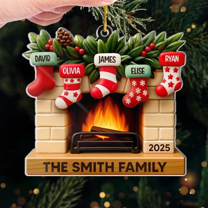 Custom Acrylic Ornament - Personalized Christmas Birthday Gifts For Mom, Dad, Kids - Our Merry Stockings