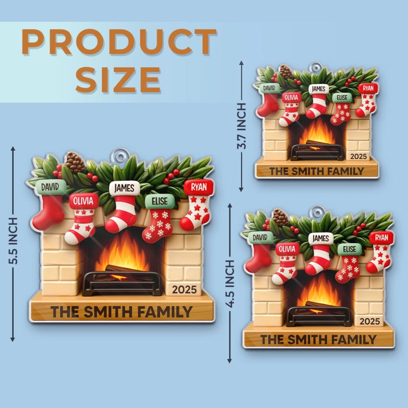 Custom Acrylic Ornament - Personalized Christmas Birthday Gifts For Mom, Dad, Kids - Our Merry Stockings
