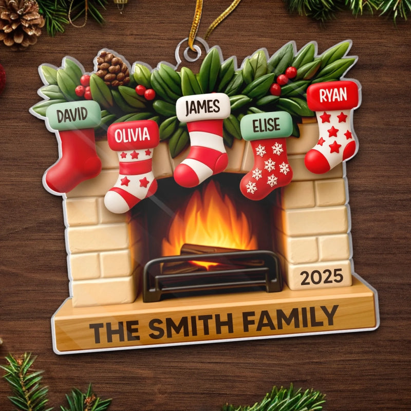 Custom Acrylic Ornament - Personalized Christmas Birthday Gifts For Mom, Dad, Kids - Our Merry Stockings