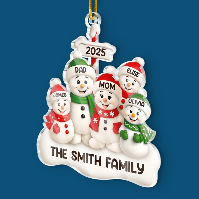 Custom Acrylic Ornament - Personalized Christmas Birthday Gifts For Mom, Dad, Kids - Together In The Snow