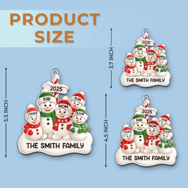Custom Acrylic Ornament - Personalized Christmas Birthday Gifts For Mom, Dad, Kids - Together In The Snow