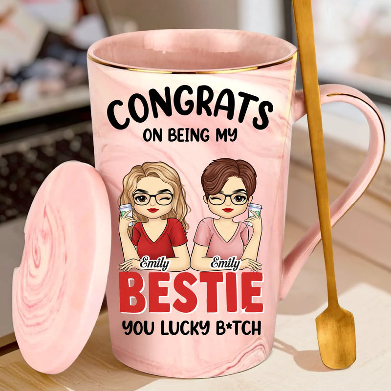 Custom 14oz Marble Mug - Personalized Best Friend Birthday Gifts For Women, Besties, Sisters, BFF - Partners In Chaos