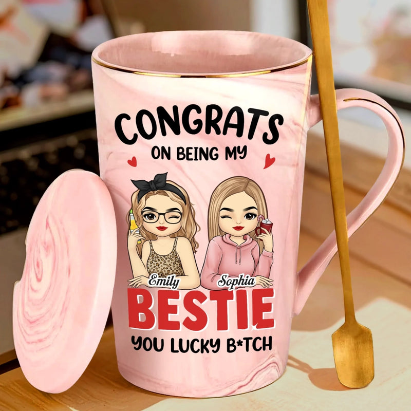 Custom 14oz Marble Mug - Personalized Best Friend Birthday Gifts For Women, Besties, Sisters, BFF - Partners In Chaos