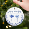 Custom Ceramic Ornament - Personalized Best Friend Christmas Birthday Gifts For Women, Besties, Sisters, BFF - Sisters Bloom From the Same Roots