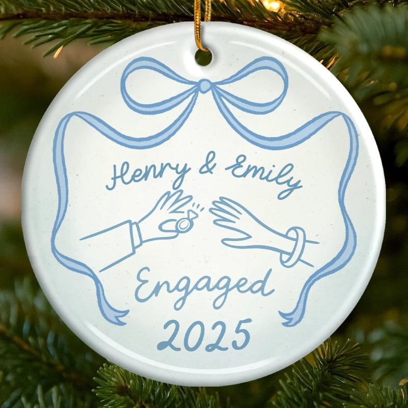 Custom Ceramic Ornament - Personalized Anniversary Christmas Wedding Gifts For Husband And Wife, Him And Her -  We Said Yes To Forever