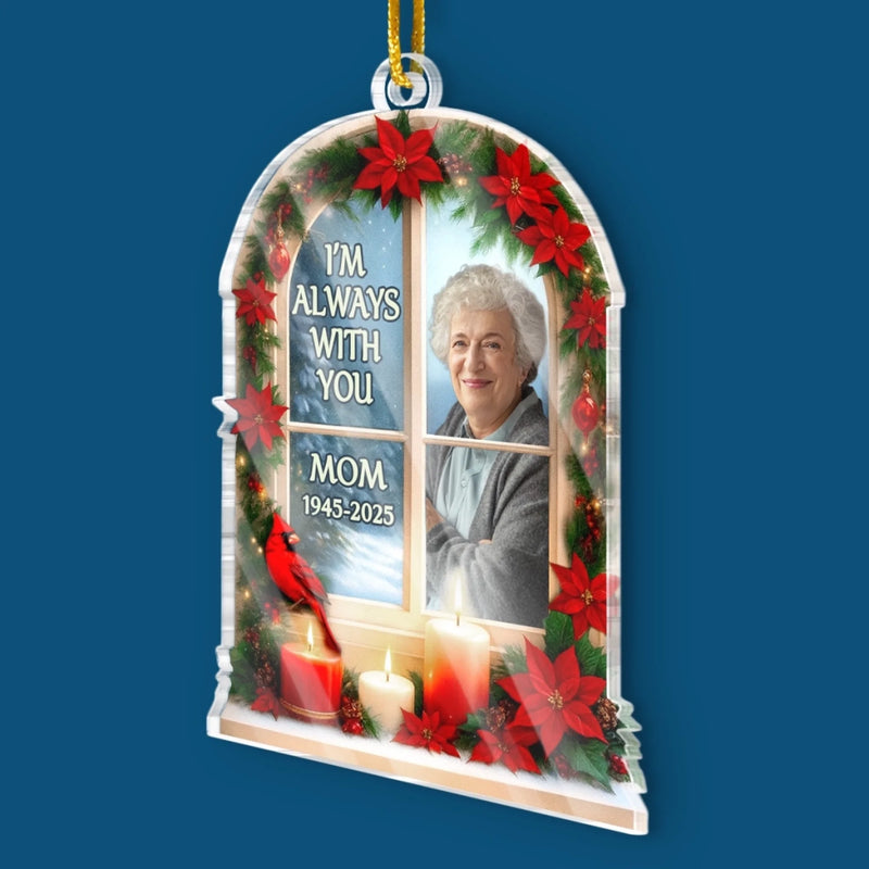 Custom Photo Acrylic Ornament - Personalized Christmas Memorial Sympathy Gifts For Loss Of Mom, Dad - The Light Of Your Love Guides Me