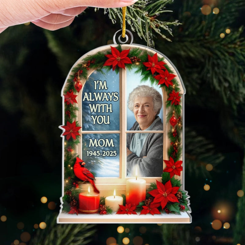 Custom Photo Acrylic Ornament - Personalized Christmas Memorial Sympathy Gifts For Loss Of Mom, Dad - The Light Of Your Love Guides Me