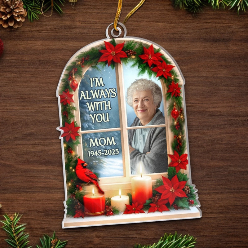 Custom Photo Acrylic Ornament - Personalized Christmas Memorial Sympathy Gifts For Loss Of Mom, Dad - The Light Of Your Love Guides Me