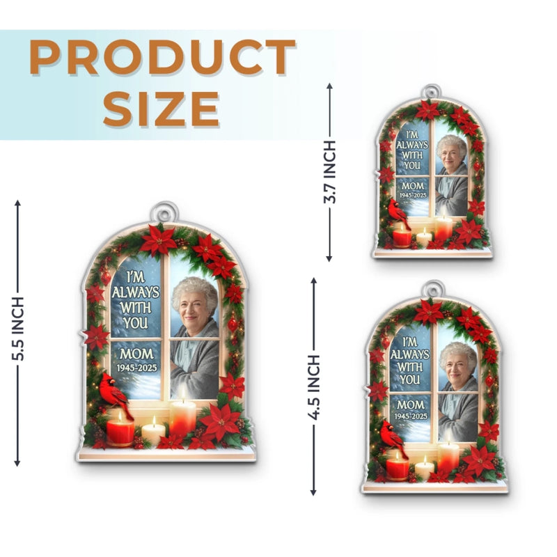 Custom Photo Acrylic Ornament - Personalized Christmas Memorial Sympathy Gifts For Loss Of Mom, Dad - The Light Of Your Love Guides Me