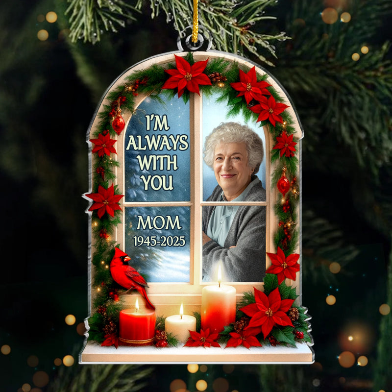Custom Photo Acrylic Ornament - Personalized Christmas Memorial Sympathy Gifts For Loss Of Mom, Dad - The Light Of Your Love Guides Me