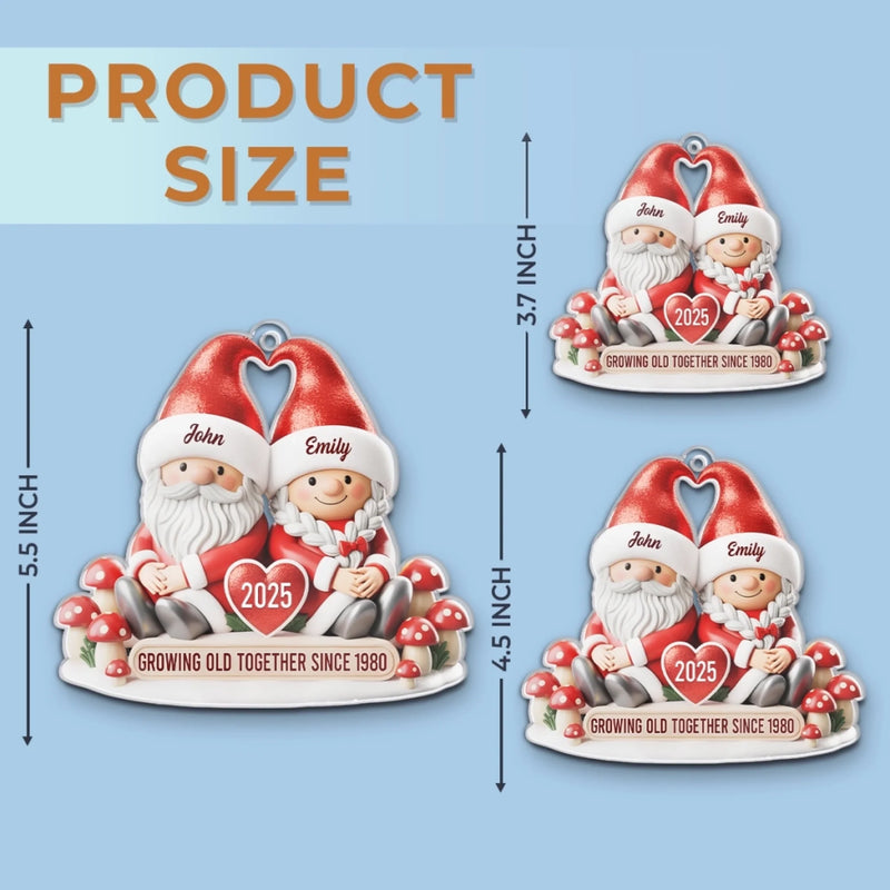 Custom Acrylic Ornament - Personalized Anniversary Christmas Wedding Gifts For Husband And Wife, Him And Her - My Happily Ever Gnome