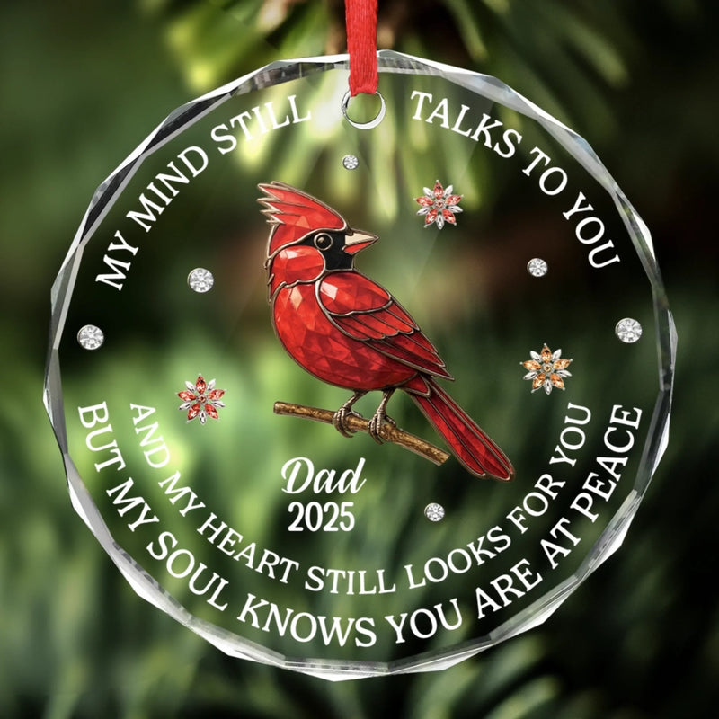 Custom Circle Glass Ornament - Personalized Christmas Memorial Sympathy Gifts For Loss Of Mom, Dad - In Every Season, You’re Here