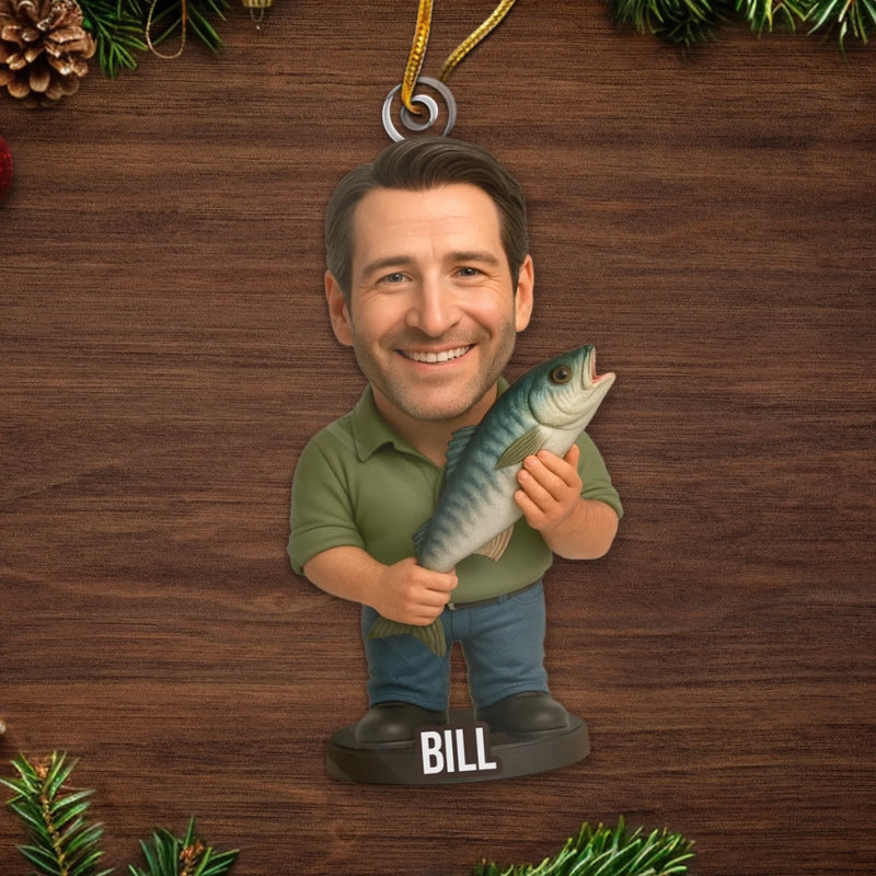 Custom Photo Acrylic Ornament - Personalized Christmas Birthday Fishing Gifts For Fisherman - Fish Tales Forever