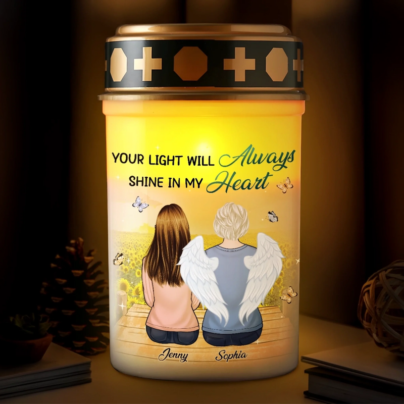 Custom Solar Stake Lights - Personalized Memorial Sympathy Gifts For Loss Of Mom, Dad - Still By My Side, Just Out Of Sight