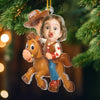 Custom Photo Acrylic Ornament - Personalized Christmas Birthday Gifts For Kids - Little Cowboy Adventure Time