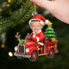 Custom Photo Acrylic Ornament - Personalized Christmas Birthday Gifts For Kids - Driving Into Holiday Magic
