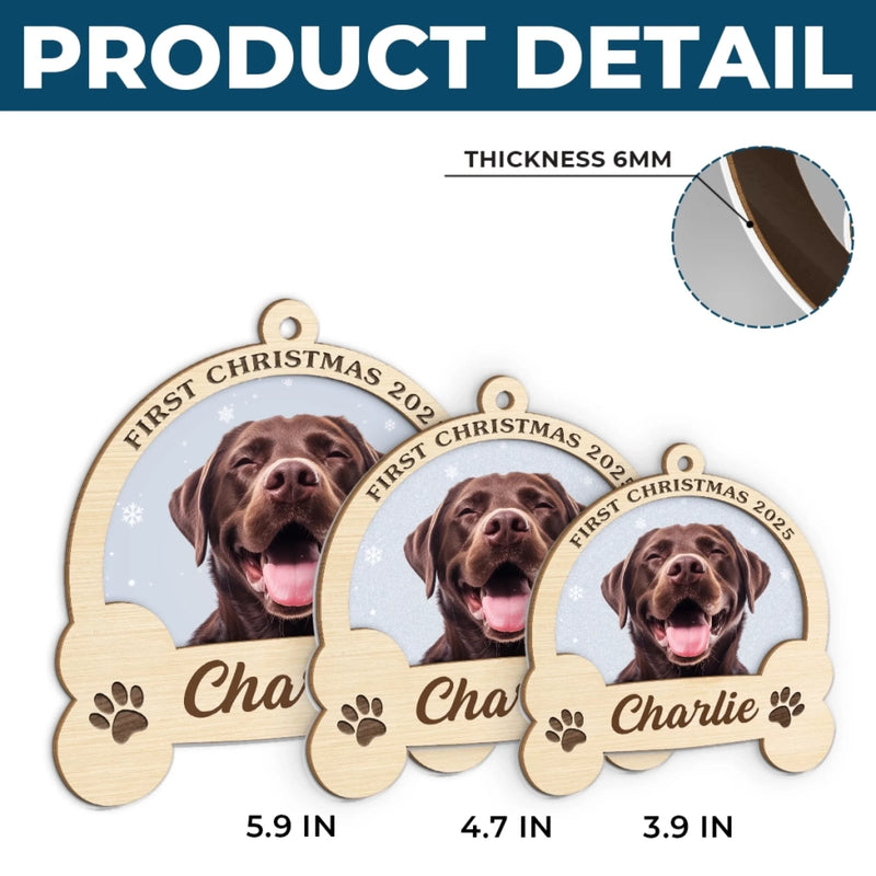 Custom Photo Wood & Acrylic Ornament - Personalized  Christmas Birthday Gifts For Dog Cat Lovers, Dog Dad And Mom, Cat Owners - Santa’s Goodest Helper