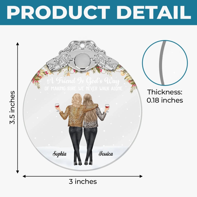 Custom Glass Ornament - Personalized Christmas Best Friend Birthday Gifts For Women, Besties, Sisters, BFF - Friends Make Life More Beautiful