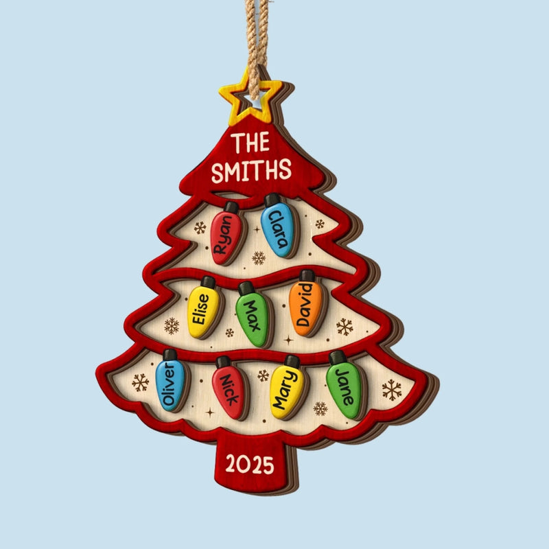 Custom Double Layer Wooden Ornament - Personalized Christmas Birthday Gifts For Mom, Dad, Kids - The Best Gift Is Family