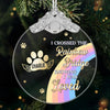 Custom Glass Ornament - Personalized Pet Christmas Memorial Sympathy Gifts For Dogs, Cats - Waiting Beyond The Rainbow Bridge