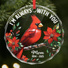 Custom Circle Glass Ornament - Personalized Christmas Memorial Sympathy Gifts For Loss Of Mom, Dad - In Spirit, Always Near