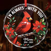Custom Circle Glass Ornament - Personalized Christmas Memorial Sympathy Gifts For Loss Of Mom, Dad - In Spirit, Always Near