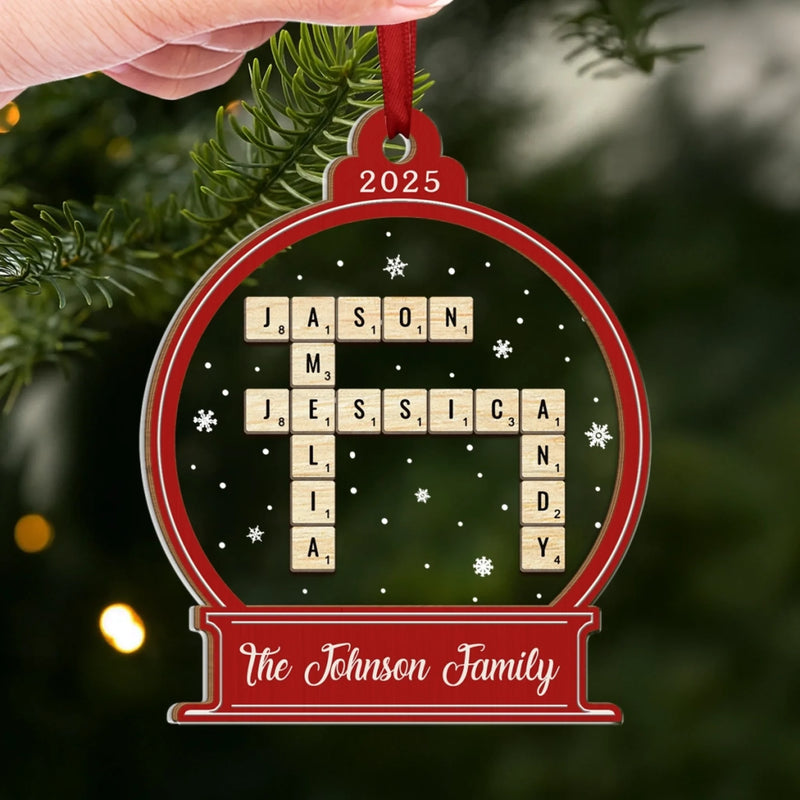 Custom Scrabble Wood & Acrylic Ornament - Personalized Christmas Birthday Gifts For Mom, Dad, Kids - Christmas Is Better Together
