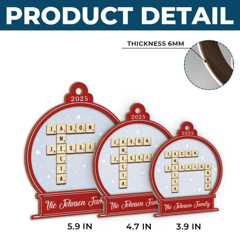 Custom Scrabble Wood & Acrylic Ornament - Personalized Christmas Birthday Gifts For Mom, Dad, Kids - Christmas Is Better Together