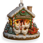 Custom Wood Ornament - Personalized Christmas Birthday Gifts For Chicken Lovers, Farmers - Merry Chickmas