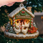 Custom Wood Ornament - Personalized Christmas Birthday Gifts For Chicken Lovers, Farmers - Merry Chickmas