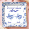 Custom Long Distance Full-Print Jewelry Dish - Personalized Best Friend Birthday Gifts For Women, Besties, Sisters, BFF  - Miles Apart, Hearts Together