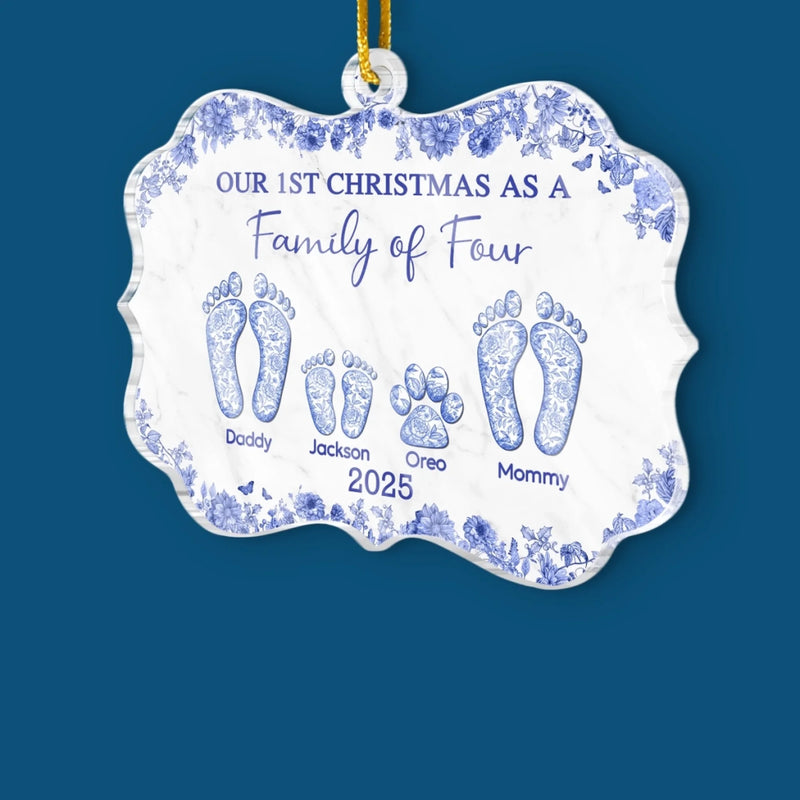Custom Benelux Shaped Acrylic Ornament - Personalized Christmas Birthday Gifts For Mom, Dad, Kids - A Little Family, A Lot Of Love