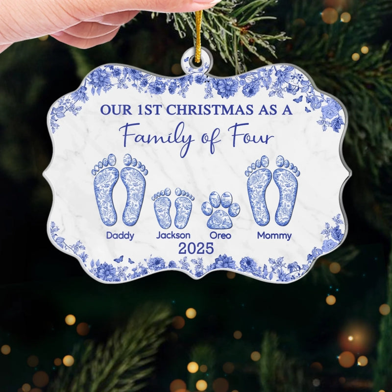 Custom Benelux Shaped Acrylic Ornament - Personalized Christmas Birthday Gifts For Mom, Dad, Kids - A Little Family, A Lot Of Love