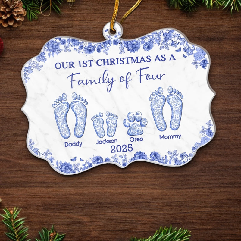 Custom Benelux Shaped Acrylic Ornament - Personalized Christmas Birthday Gifts For Mom, Dad, Kids - A Little Family, A Lot Of Love